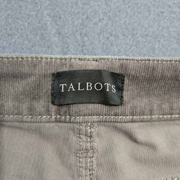 Talbots Women 12 Gray High Rise Corduroy Straight Leg Pants - Picture 8 of 14